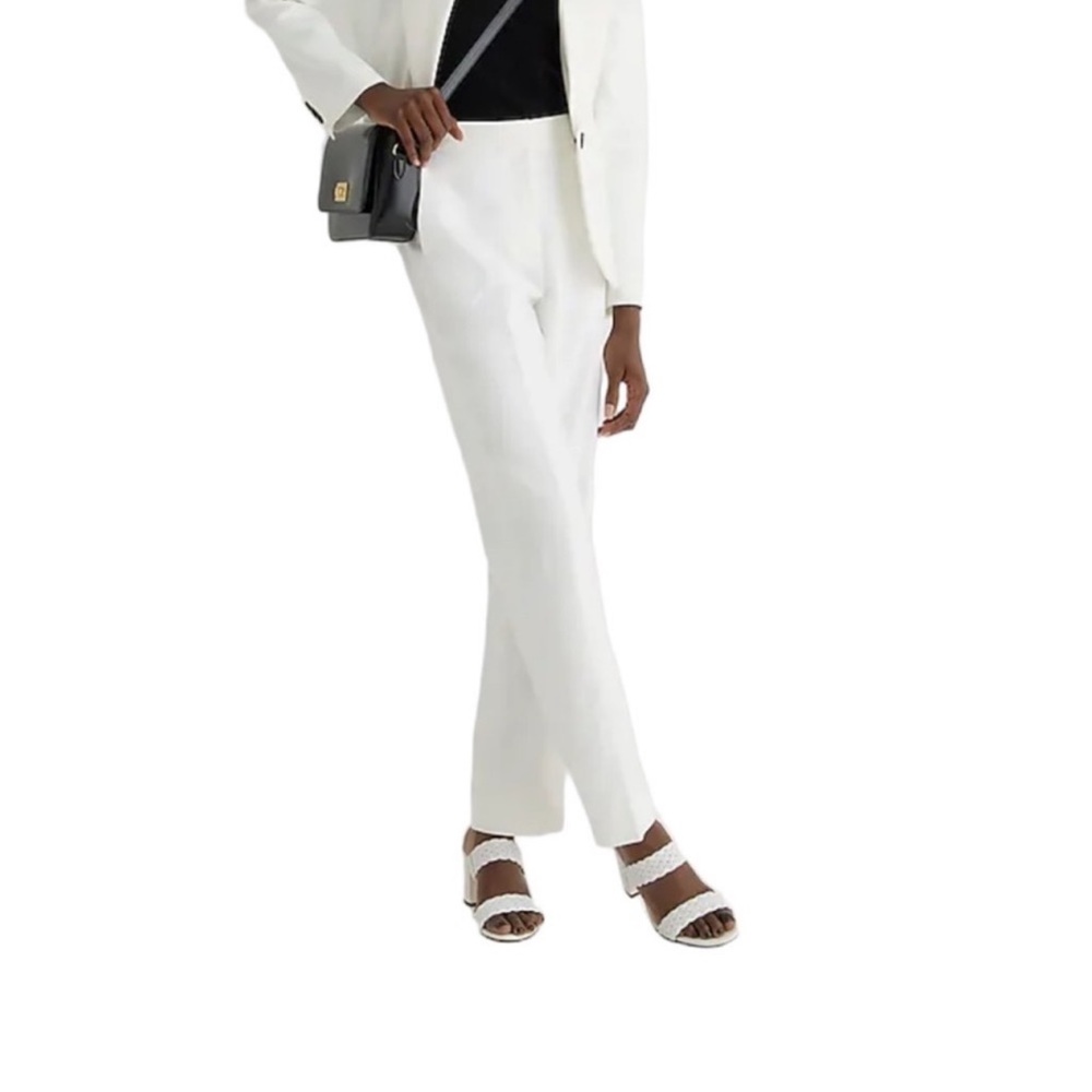 J.Crew Kate Straight Leg Pants in Stretch Linen Blend